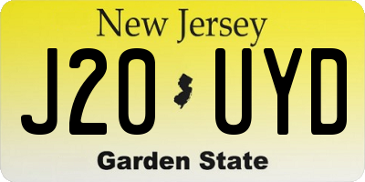 NJ license plate J20UYD