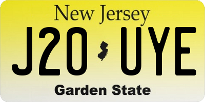NJ license plate J20UYE