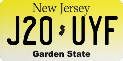 NJ license plate J20UYF