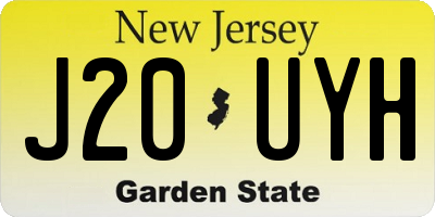 NJ license plate J20UYH
