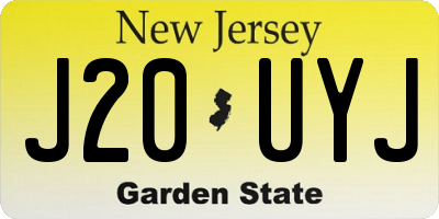 NJ license plate J20UYJ