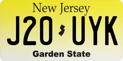 NJ license plate J20UYK