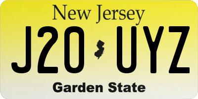 NJ license plate J20UYZ