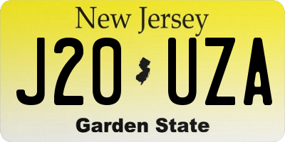 NJ license plate J20UZA
