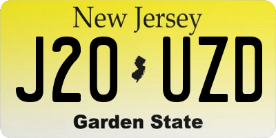 NJ license plate J20UZD