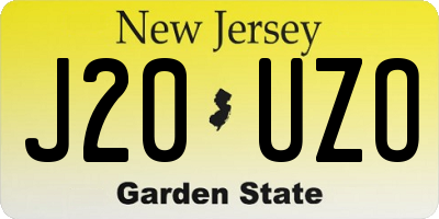 NJ license plate J20UZO