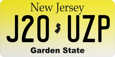 NJ license plate J20UZP