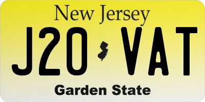 NJ license plate J20VAT