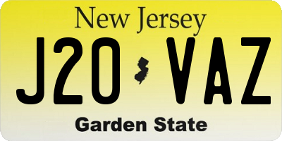 NJ license plate J20VAZ