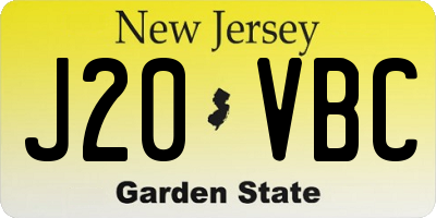 NJ license plate J20VBC