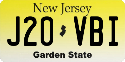 NJ license plate J20VBI