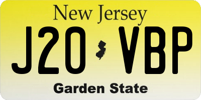 NJ license plate J20VBP