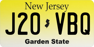 NJ license plate J20VBQ