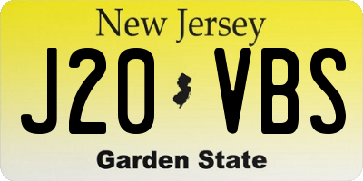 NJ license plate J20VBS