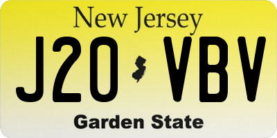 NJ license plate J20VBV