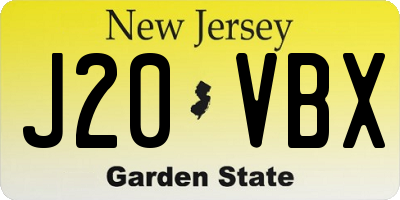 NJ license plate J20VBX