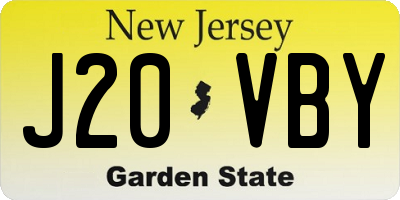 NJ license plate J20VBY
