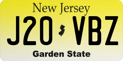 NJ license plate J20VBZ