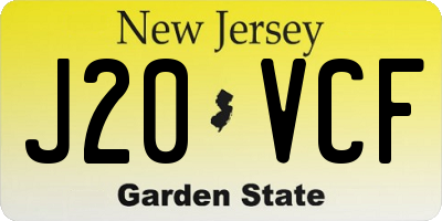 NJ license plate J20VCF