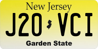 NJ license plate J20VCI