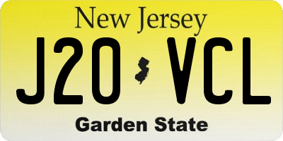 NJ license plate J20VCL