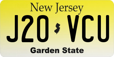 NJ license plate J20VCU