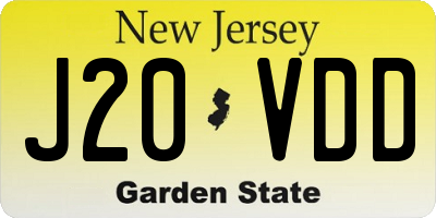 NJ license plate J20VDD