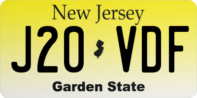 NJ license plate J20VDF