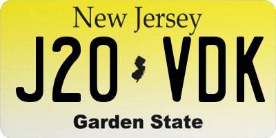 NJ license plate J20VDK