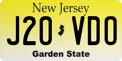 NJ license plate J20VDO