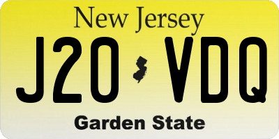 NJ license plate J20VDQ