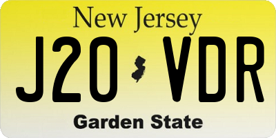 NJ license plate J20VDR