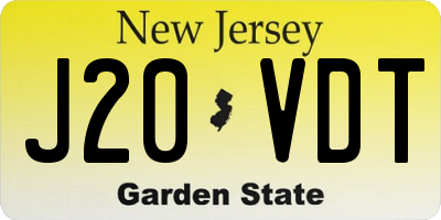 NJ license plate J20VDT