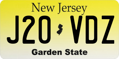 NJ license plate J20VDZ