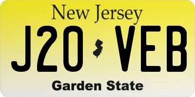 NJ license plate J20VEB