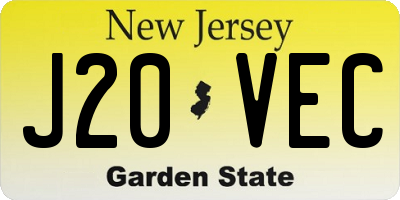 NJ license plate J20VEC