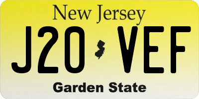 NJ license plate J20VEF