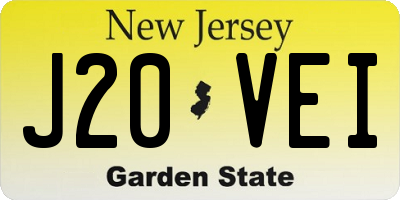 NJ license plate J20VEI