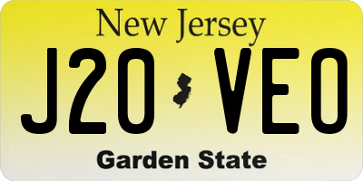 NJ license plate J20VEO