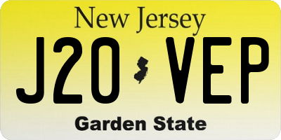 NJ license plate J20VEP