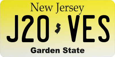 NJ license plate J20VES