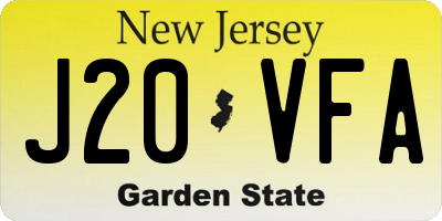NJ license plate J20VFA