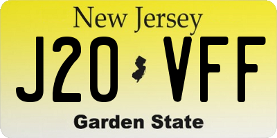 NJ license plate J20VFF