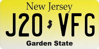 NJ license plate J20VFG
