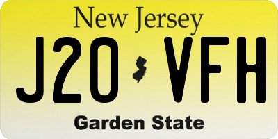 NJ license plate J20VFH