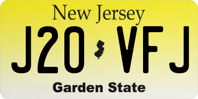 NJ license plate J20VFJ