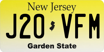 NJ license plate J20VFM
