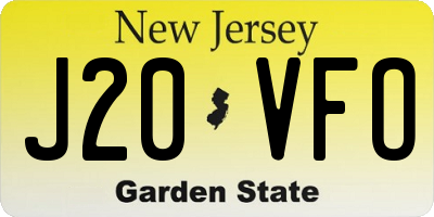 NJ license plate J20VFO