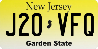 NJ license plate J20VFQ