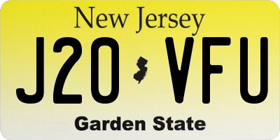 NJ license plate J20VFU
